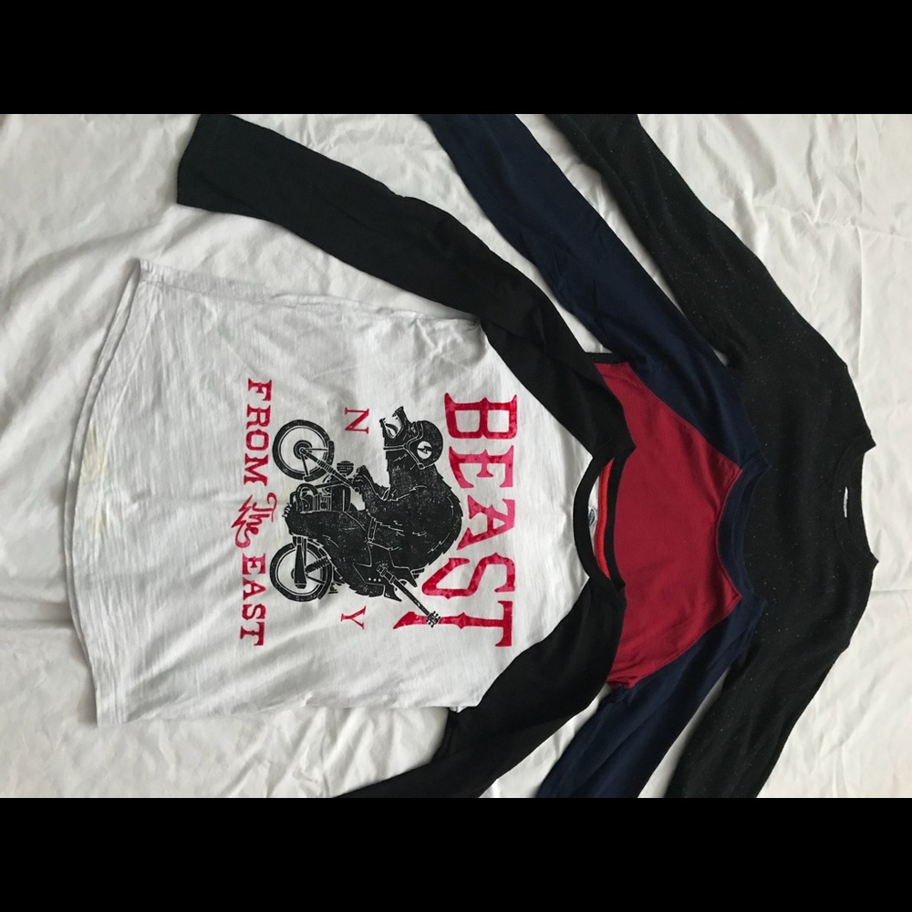 Bundle of 3 baseball type t-shirts. Size M 8/10